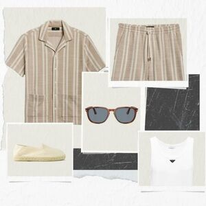 Banana Republic Khaki Beige Resort Shirt